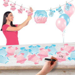 "Boy or Girl?" Garland Banner, Pink/Blue, 15-foot, 36-ct - Case of 48