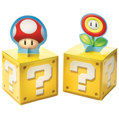 Super Mario Bros Mushroom Sign Centerpieces, Red/Yellow, 12 inch, 4-ct - Case of 36