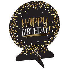 Black and Gold Birthday Table Decoration - Pack of 12