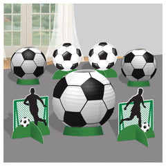 Soccer Sign Table Centerpiece Decorations, Black/White, 9.5-inch, 8-ct - Case of 36