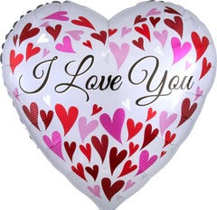 LOVE YOU Heart-Shaped Foil Balloon - Pack of 5
