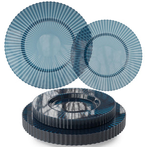 Sapphire Gemstone Essentials Set | Dinner & Salad Plates | Serves 40