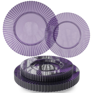 Amethyst Gemstone Essentials Set | Dinner & Salad Plates | Serves 40
