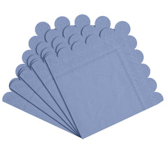 Silver Scallop Beverage Napkins | 100 Count