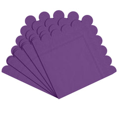 Purple Scallop Beverage Napkins | 100 Count