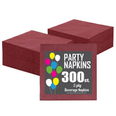 Burgundy Beverage Napkins | 300 Count
