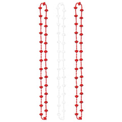 Maple Leaf Bead Necklaces, Red, 3-pk - Pack of 12
