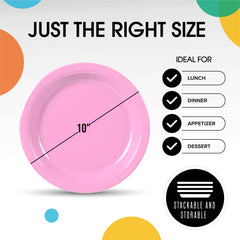 10 In. Pink Paper Plates | 1000 Count