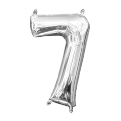 Silver Number 7 Foil Balloon - Case of 70