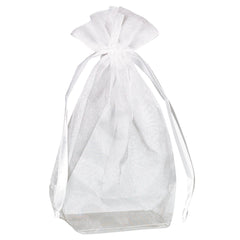 Mesh Favor Bags, White, 7-in, 12-ct, for Baby Shower - Case of 48