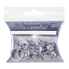Diamond Ring Favor Charms, White, 12-ct, for Wedding/Anniversary/Engagement - Pack of 2
