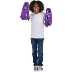 Purple Team Spirit Pom-Poms - 2-ct - Case of 48