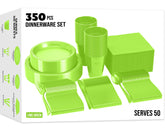 350 Pcs Lime Green Plastic Disposable Tableware Set
