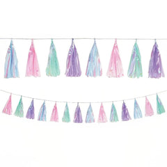 Opalescent Tassel Garland Decoration - Case of 24