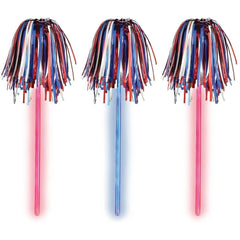 Patriotic Glow Pom Pom - Wearable Party Accessory, 3-pcs - Pack of 2