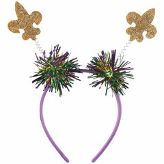Glitter Fleur De Lis Masquerade Headbopper - Case of 72
