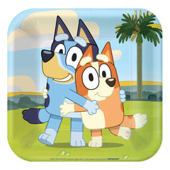 Bluey 7-inch Square Paper Plates - Kids Birthday Party Tableware, 8-ct - Case of 90
