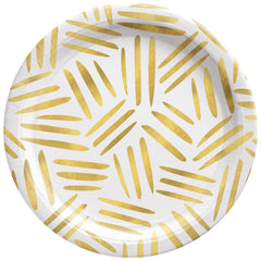 10-inch Gold Metallic Round Paper Plates, 20-ct - Pack of 6
