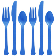 Royal Blue Assorted Plastic Cutlery Set - 200 Assorted Pieces