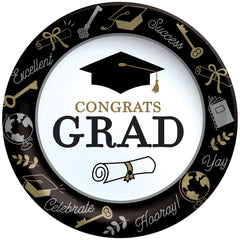 Glad to Be a Grad 8.5-inch Graduation Paper Plates, 8-ct - Pack of 3