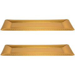 Elegant Gold Plastic Serving Trays - Set of 3 - Pack of 3