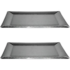 Silver Plastic Serving Trays - Set of 2, 16-Inch - Pack of 4