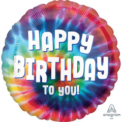 Vibrant Tie-Dye Metallic Foil Balloon - Pack of 10