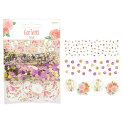 Floral Baby Confetti, Purple/Pink/Gold, 1.2-oz, Baby Shower - Pack of 12