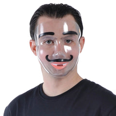 Creepy Face Mask, Clear, One Size, Wearable Costume Accessory - Pack of 36