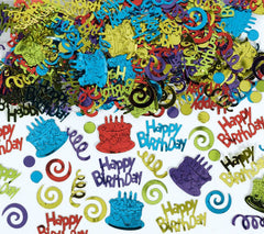 Multicolor Happy Birthday Cake Metallic Confetti, 2.5 ounce - Pack of 6