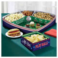 Baseball Play Ball Snack Stadium Kit, Blue/Green, 19-inch, 5-pk - Case of 18