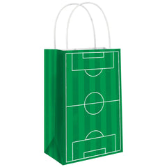 Large Soccer Field Inspired Kraft Paper Party Bag, Green, 8-ct - Case of 60