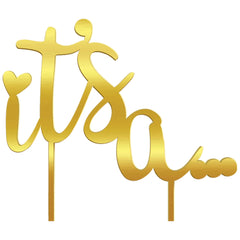 "It's a..." Foil Cake Topper, Gold, 8-inch