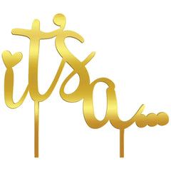 "It's a..." Foil Cake Topper, Gold, 8-inch