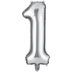 Silver Foil Number 1 Balloon
