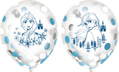 Disney Frozen Confetti Latex Balloons, 12-inch, 6-pk