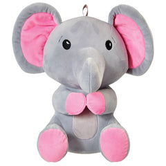 Elephant Plush Balloon Weight Accessory, Grey/Pink, 5 inch