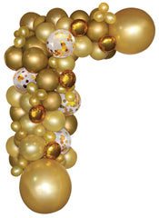 Round Confetti Latex Balloon Garland Kit, Gold/Silver/White, 70-piece