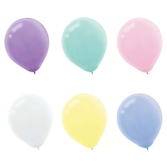 Assorted Pastel Latex Balloons, 12-inch, 72-pk