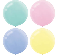 Pastel Assorted Latex Balloons, 24-inch, 4-Pack