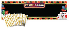 Roll the Dice Casino Banner, Black/Gold, 65-inch Customizable Garland