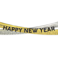 Happy New Year Tinsel Garland Banner Kit, 3-pc
