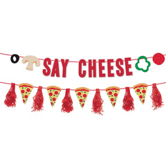 Pizza Felt Banner, Multi-Color, 2-pc