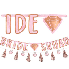Blush Bride Squad Banner, Rose Gold, 12-inch