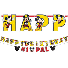 Disney Mickey Mouse Birthday Banner Kit, Yellow/Red, 10-foot, 2-pk