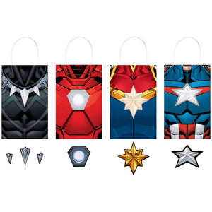 Marvel Avengers Customizable Paper Kraft Gift Bags, Red/Blue, 8.5 inch, 8-pk