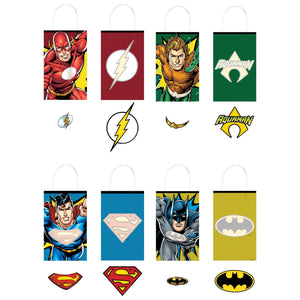 DC Justice League Customizable Kraft Gift Bags, 8.5-inch, 8-pk