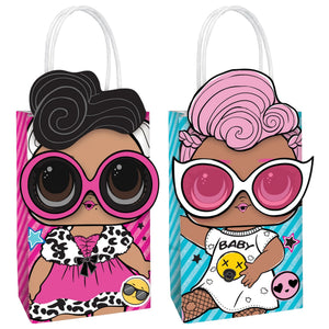 L.O.L Surprise! Customizable Paper Kraft Gift Bags, Pink/Blue, 8-inch, 8-pk