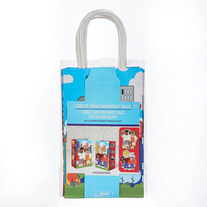 Party Town Create Your Own Kraft Gift Bags, Red/Blue, 12.25-inch, 8-pk