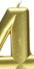 Metallic Gold Birthday Candle Number 4